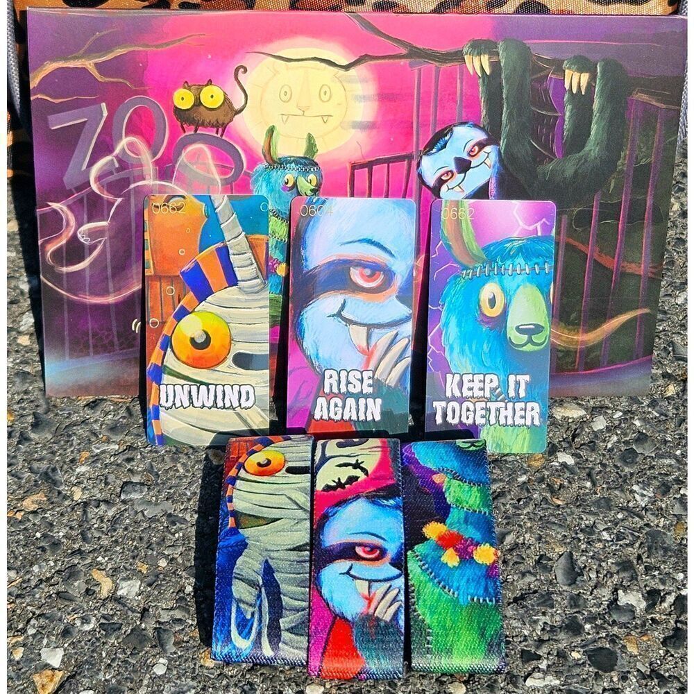 ZOX HALLOWEEN ZOO 2023 - llama mummy sloth MEDIUM pack ART envelope WRISTBANDS - Picture 6 of 12